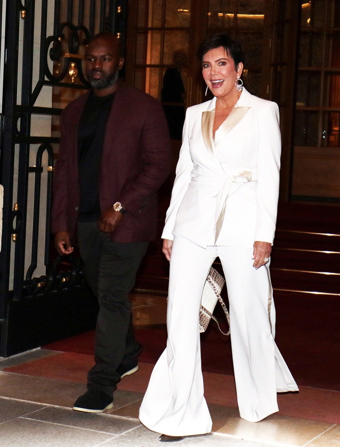 Kris Jenner rocks a sexy white suit in Paris