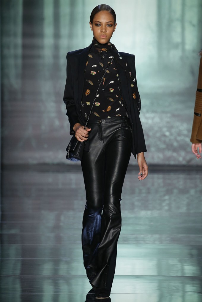 Leather suit Nicole Miller Fall 2015