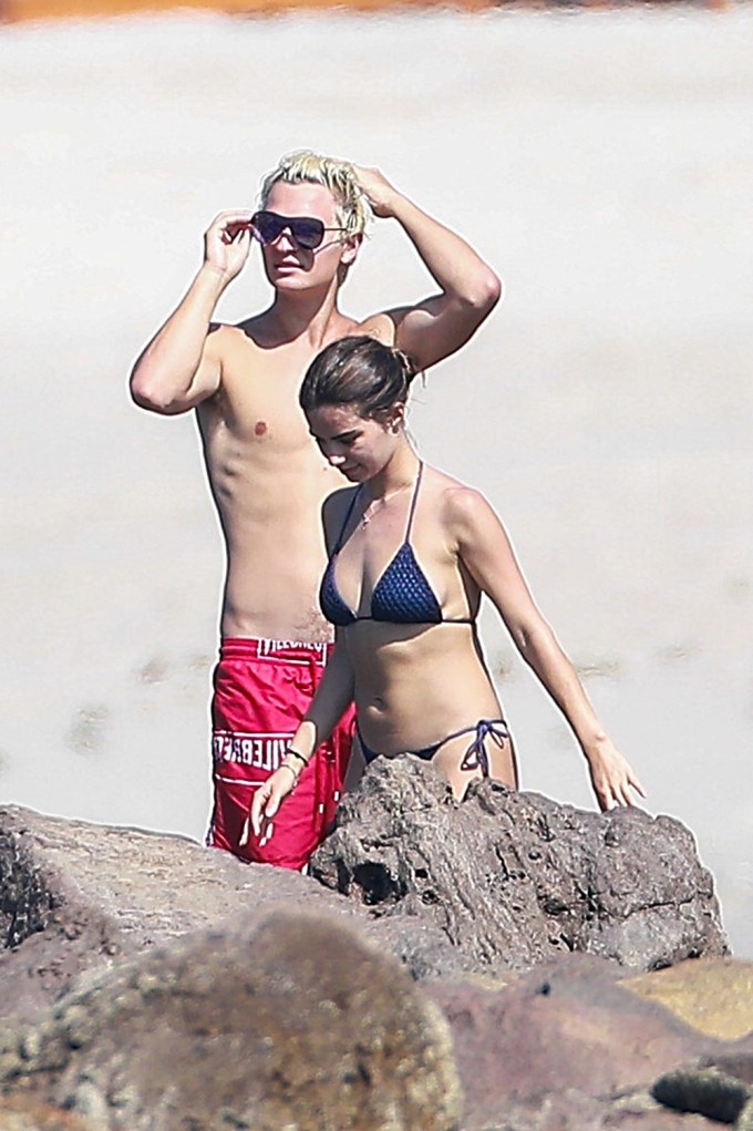 Ansel Elgort At The Beach With Violetta