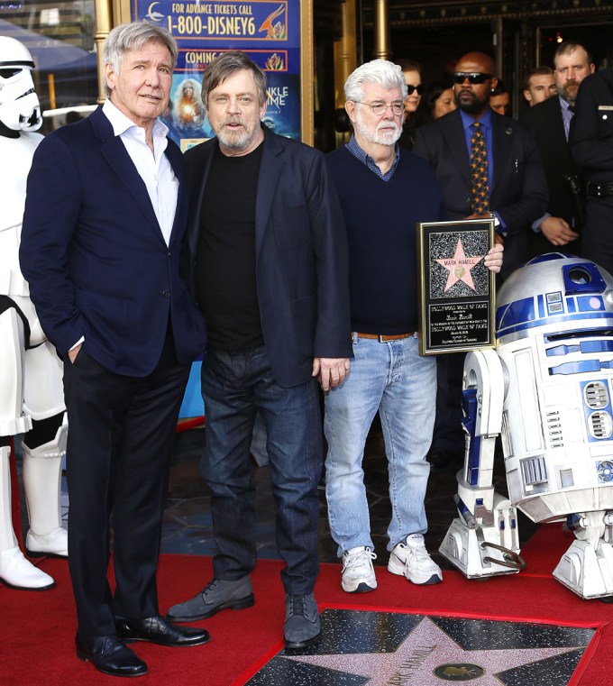Harrison Ford, Mark Hammil & George Lucas