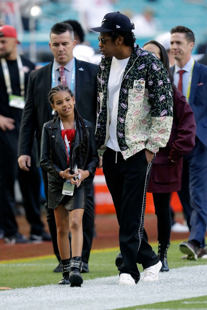 Blue Ivy & Jay-Z Enjoy Super Bowl 54 In Miami
