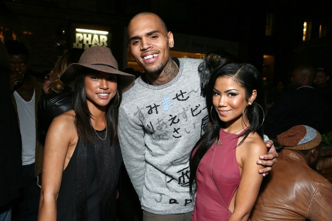 Chris Brown, Karrueche Tran, and Jhene Aiko