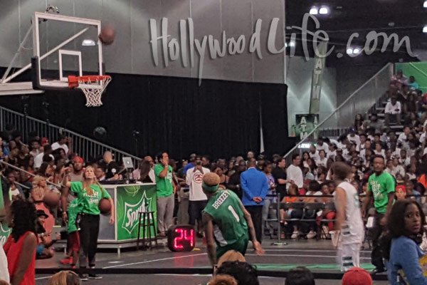 Chris Brown participates at the BET Experience’s Celebrity B-Ball Game