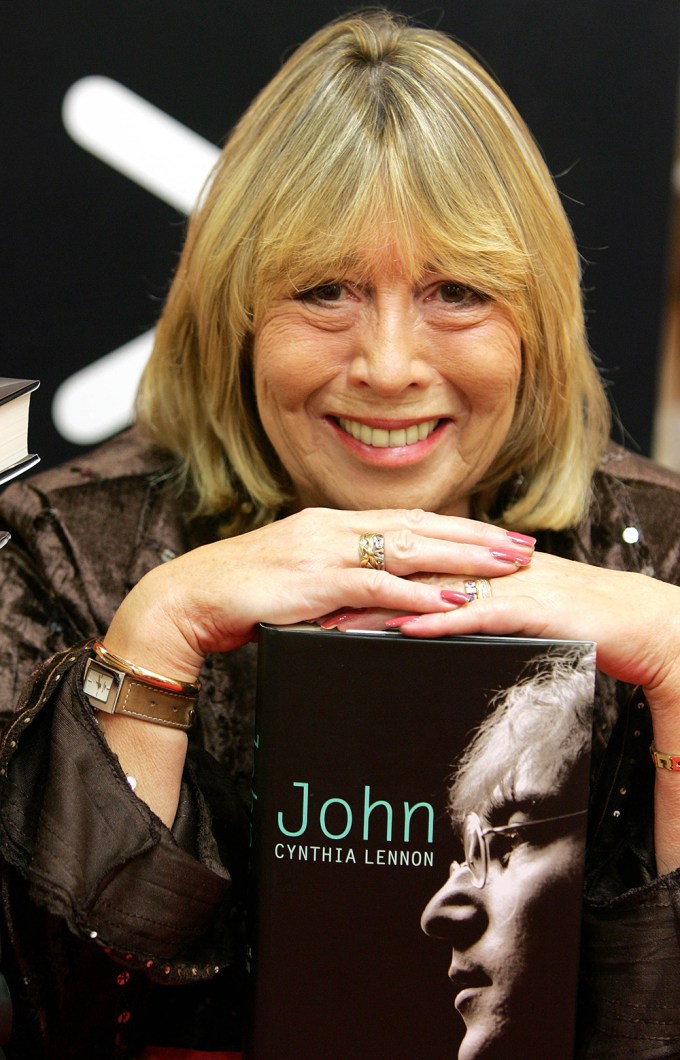 Cynthia Lennon with her book