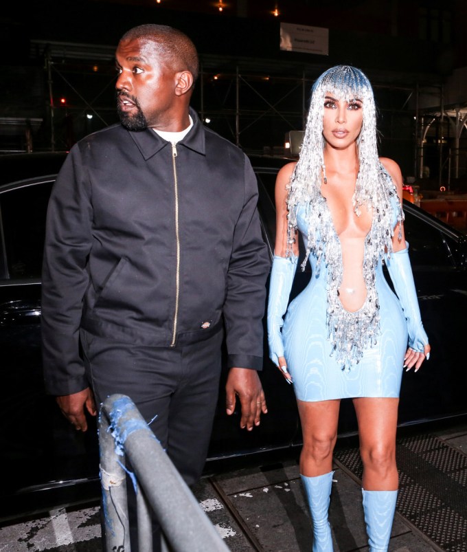 Kanye West and Kim Kardashian at a Met Gala after party