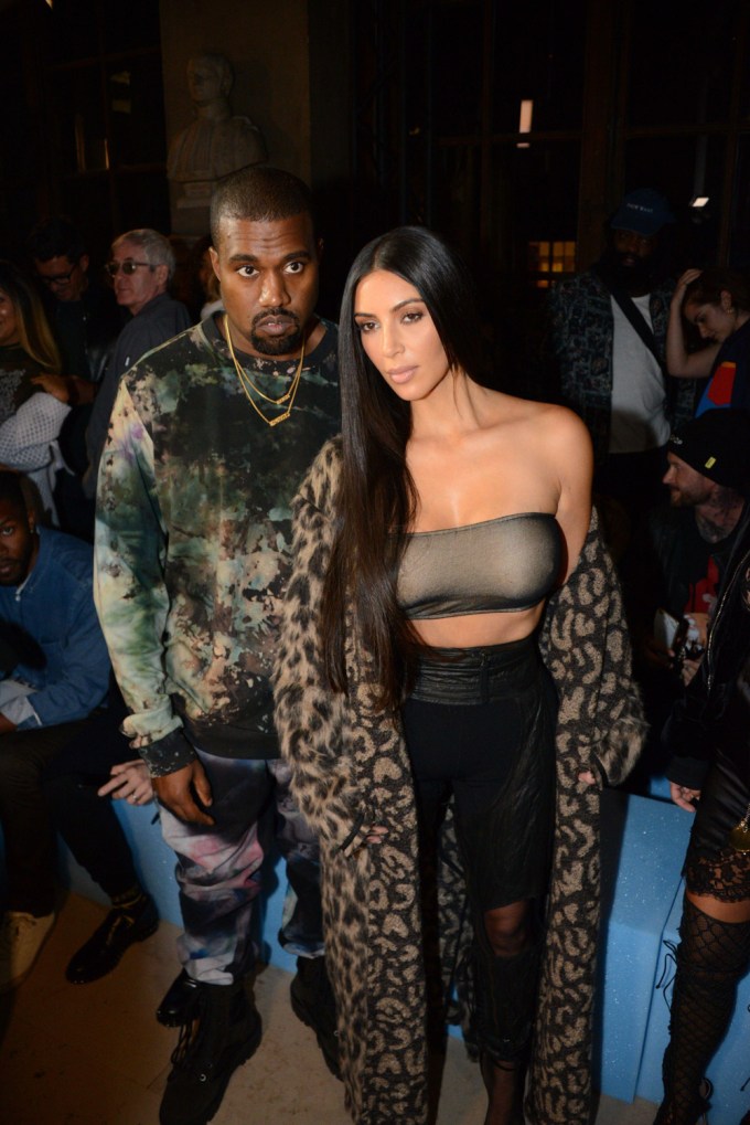Kanye West & Kim Kardashian At Paris Fashion Week