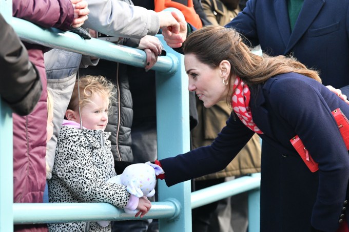 Kate Middleton Chats With A Young Girl In South Wales