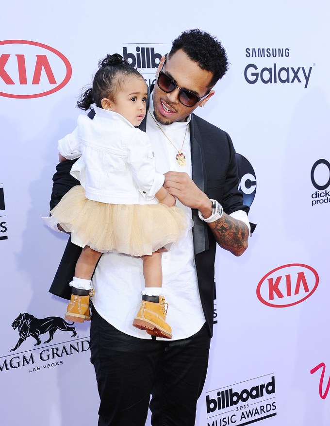 Chris Brown & his daughter attend the 2015 Billboard Music Awards
