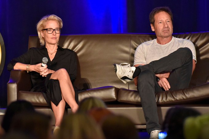 Gillian Anderson and David Duchovny seen on Day 2 at Wizard World Comic-Con