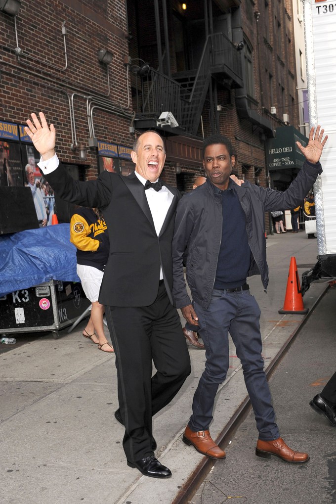 Jerry Seinfeld and Chris Rock on their way to ‘The Late Show with David Letterman’