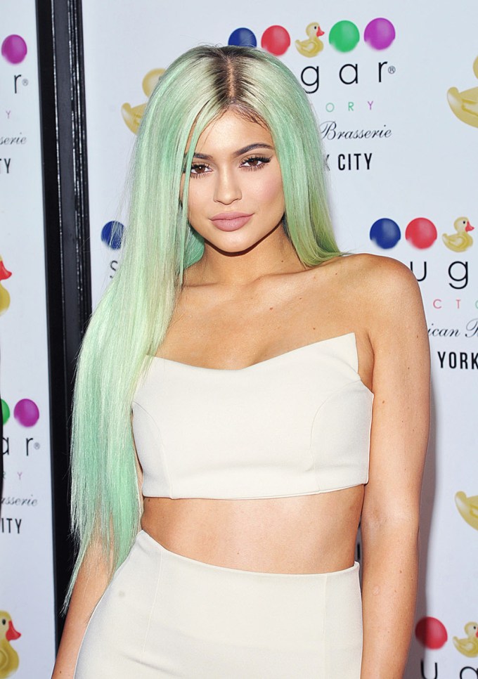 Kylie Jenner With Mint Green Hair