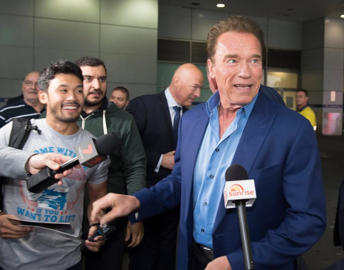 Arnold Schwarzenegger at Tullamarine Airport