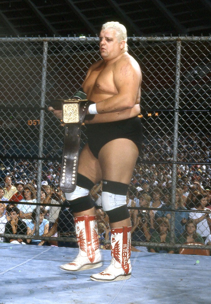 Dusty Rhodes hits the ring