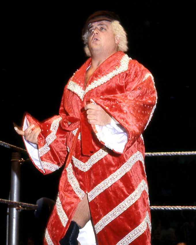 Wrestler Dusty Rhodes in the ring