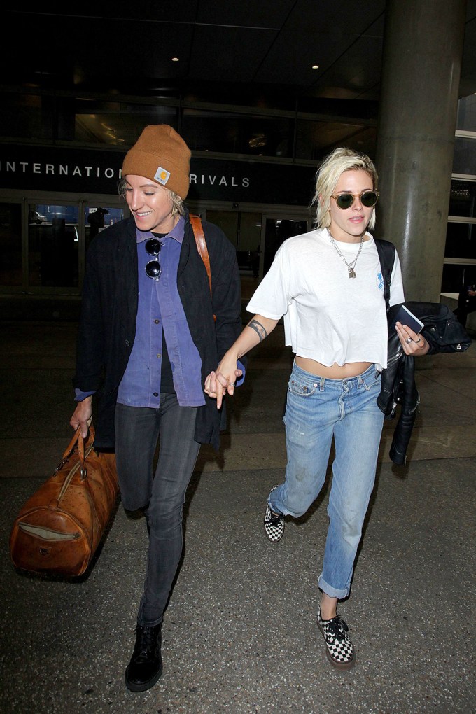 Kristen Stewart and Alicia Cargile at LAX International Airport