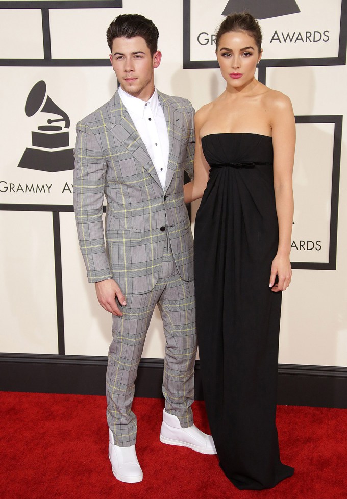 Nick Jonas & Olivia Culpo At The 57th Annual Grammy Awards