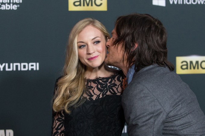 Norman Reedus and Emily Kinney at the Season 4 Premiere of ‘The Walking Dead’