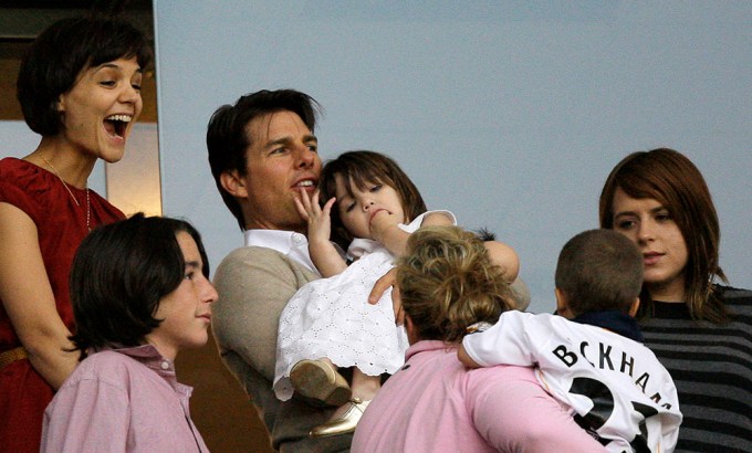 Tom Cruise Is Joined By Katie Holmes & His Daughters At Soccer Game