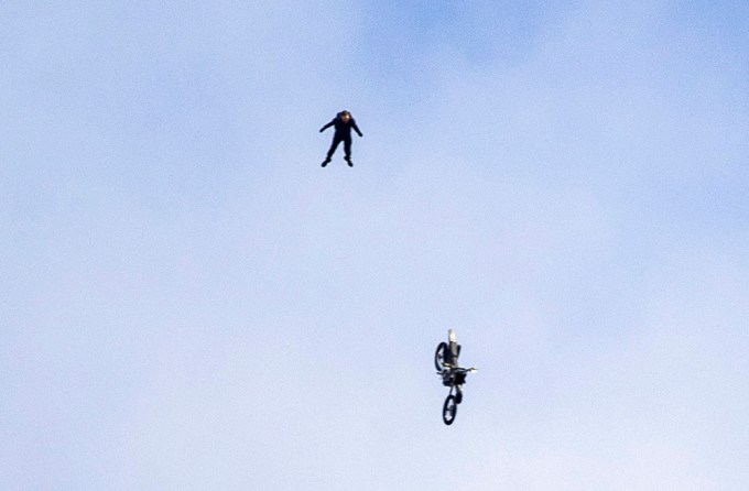 Tom Cruise Flying Through The Air Off A Motorcycle
