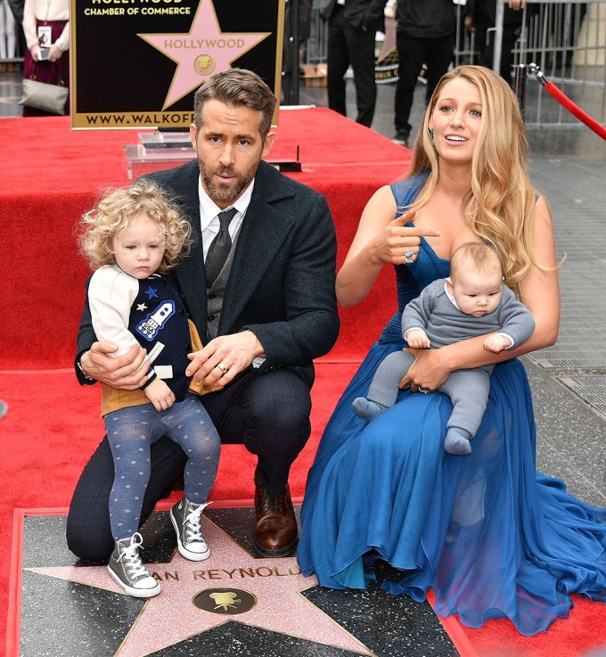 Blake, Ryan & Their Kids At Ryan’s Hollywood Walk of Fame Induction
