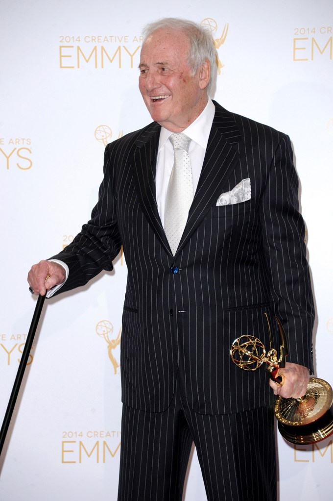 Jerry Weintraub poses in the Emmys press room