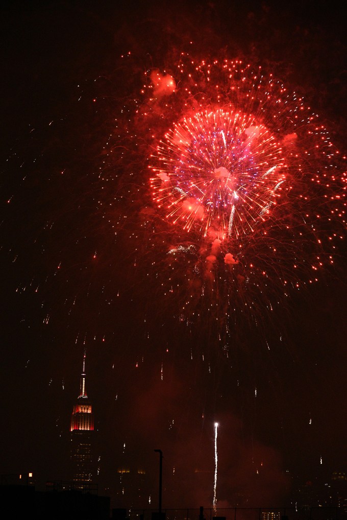 NYC’s night sky is illuminated by Macy’s 4th of July Fireworks.