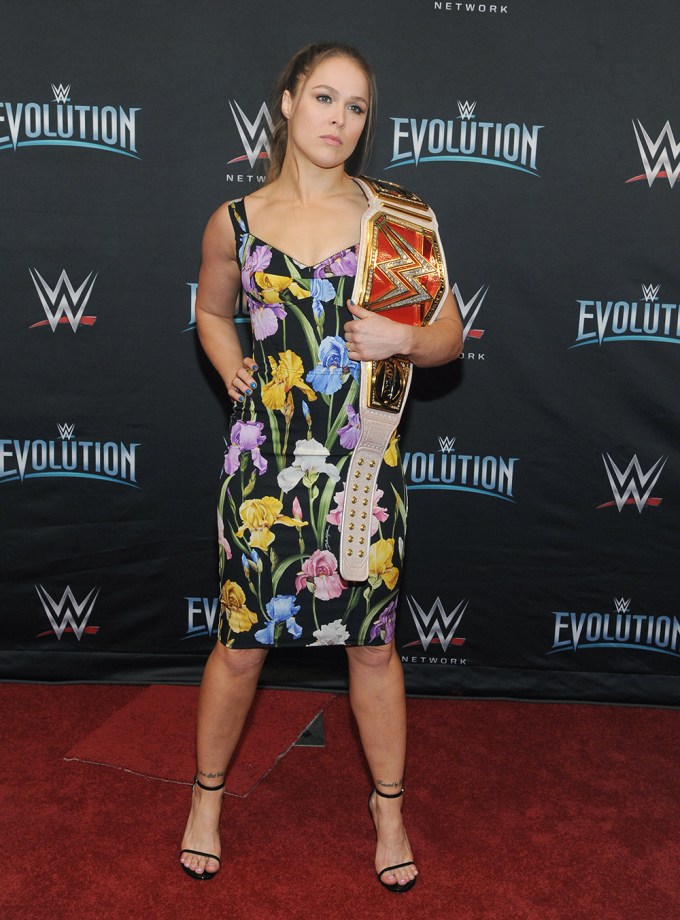 Ronda Rousey at the WWE Evolution event in New York City