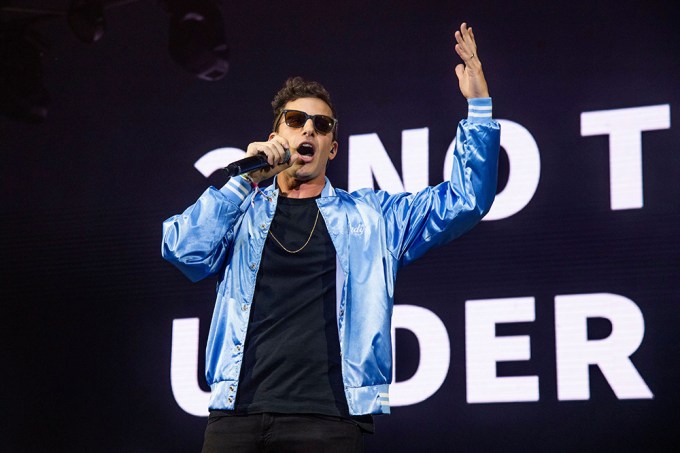 Andy Samberg of The Lonely Island performs at the Bonnaroo Music and Arts Festival