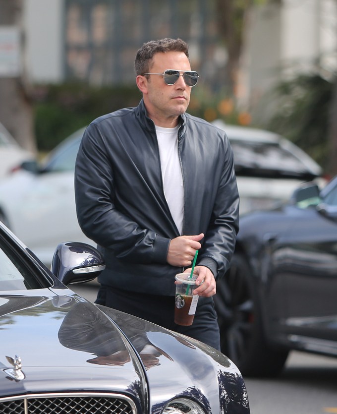 Ben Affleck In A Leather Jacket