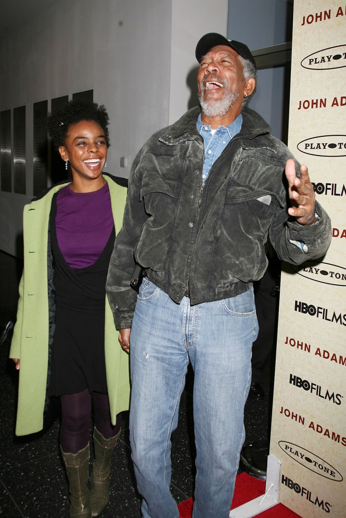 Morgan Freeman with step granddaughter Edena Hines ‘John Adams’ HBO TV series premiere