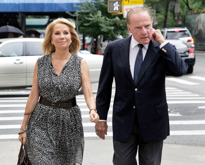 Kathie Lee Gifford and Frank Gifford walk together