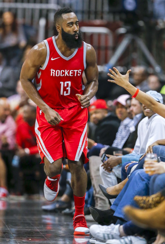 James Harden during a Houston Rockets and Atlanta Hawks Game