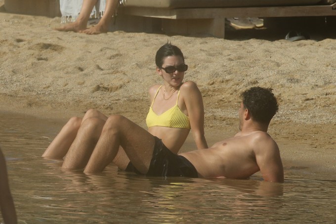 Kendall Jenner Relaxing At A Beach In Mykonos