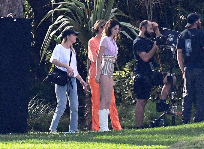 Kendall Jenner at a photoshoot in Miami