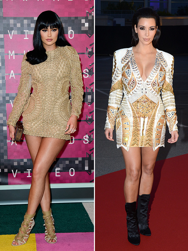 Jenner V. Kim Kardashian — Same Dress In Balmain At VMAs Hollywood Life
