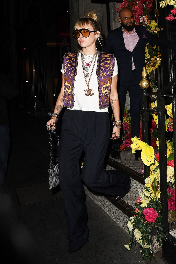 Miley Cyrus At Dinner In London