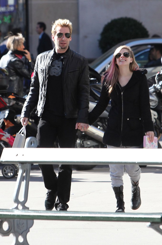 Avril Lavigne and Chad Kroeger out and about in Paris