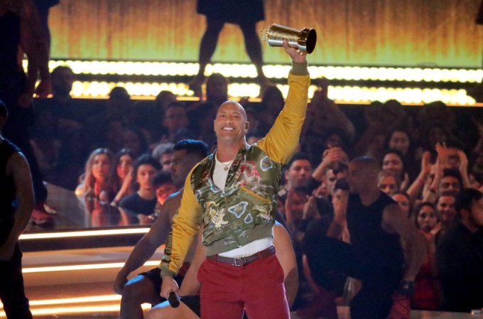 Dwayne Johnson Proudly Holds His MTV ‘Generation Award’