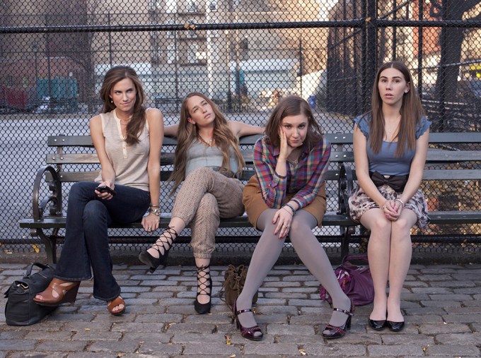 Jemima Kirke with the cast of ‘Girls’