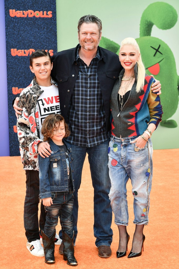 Gwen Stefani & Blake Shelton and her kids at the ‘Ugly Dolls’ premiere
