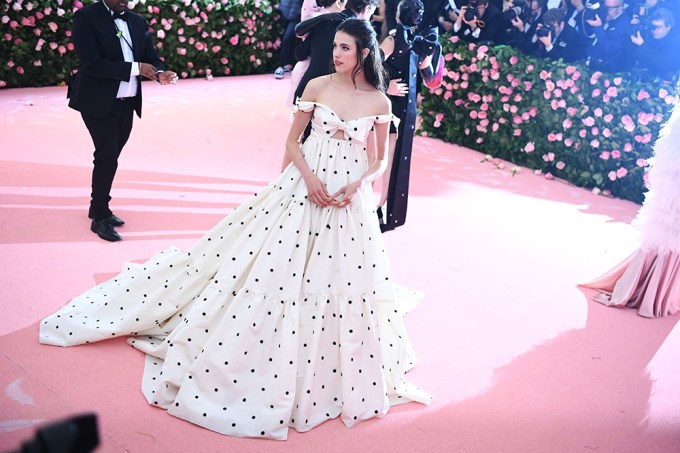 Margaret Qualley wears polka dots for the Met Gala’s Costume Institute Benefit