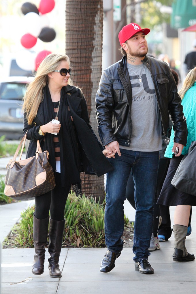 Tiffany Thornton and Chris Carney out and about in Beverly Hills, Los Angeles, America – 21 Jan 2012