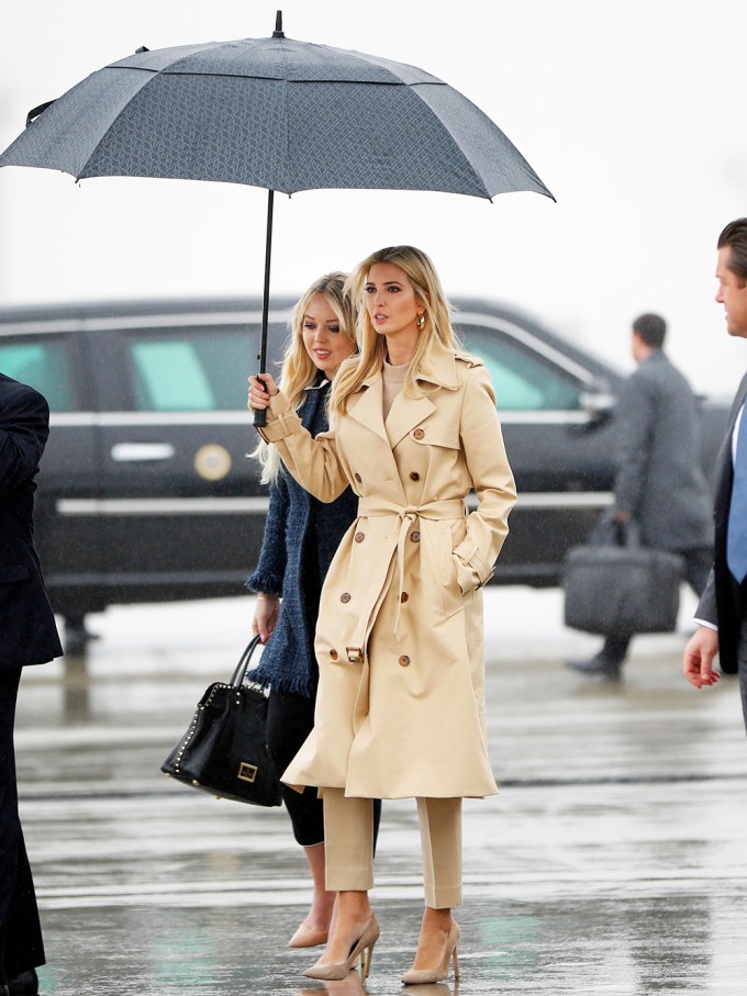 Tiffany Trump walking outside of Cleveland Hopkins International Airport