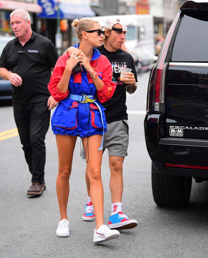 Justin Bieber and Hailey Baldwin hold hands on the street