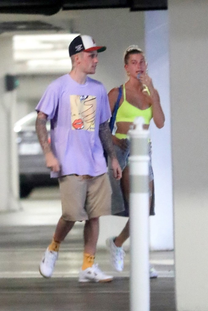 Justin Bieber and Hailey Bieber Leaving Yoga Class