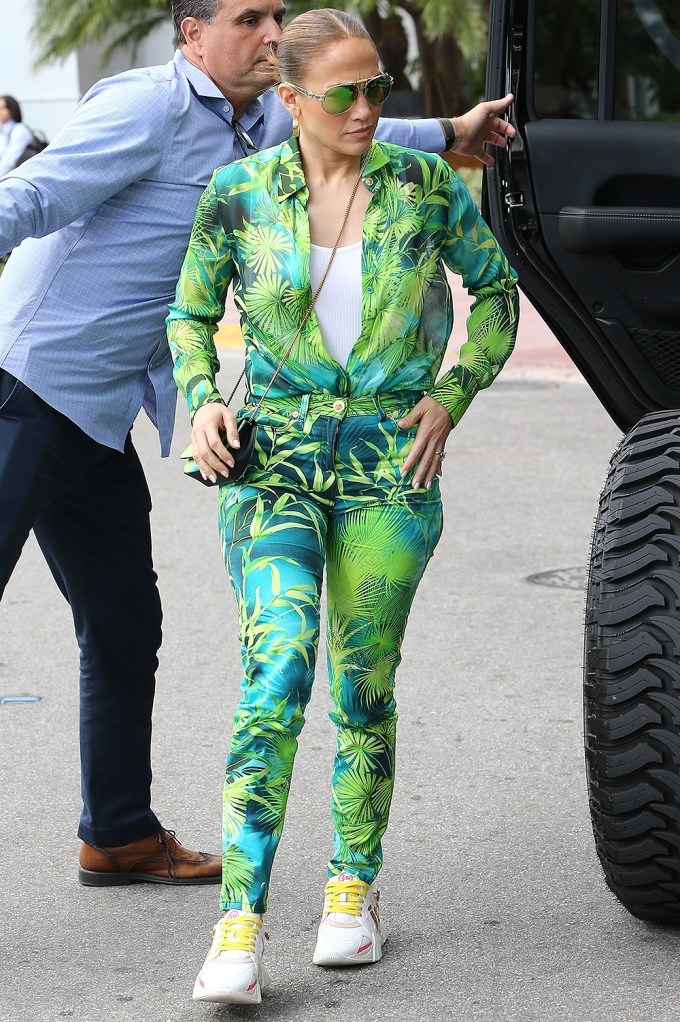 Jennifer Lopez Rocks Versace’s Jungle Print
