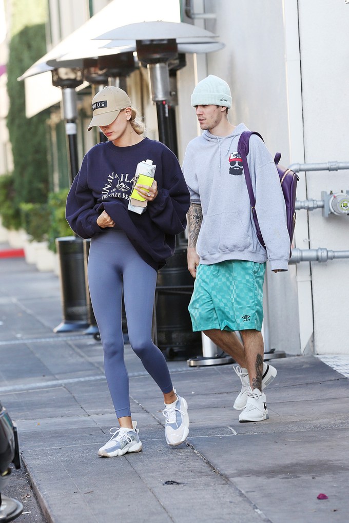 Justin Bieber and his wife Hailey Baldwin having lunch
