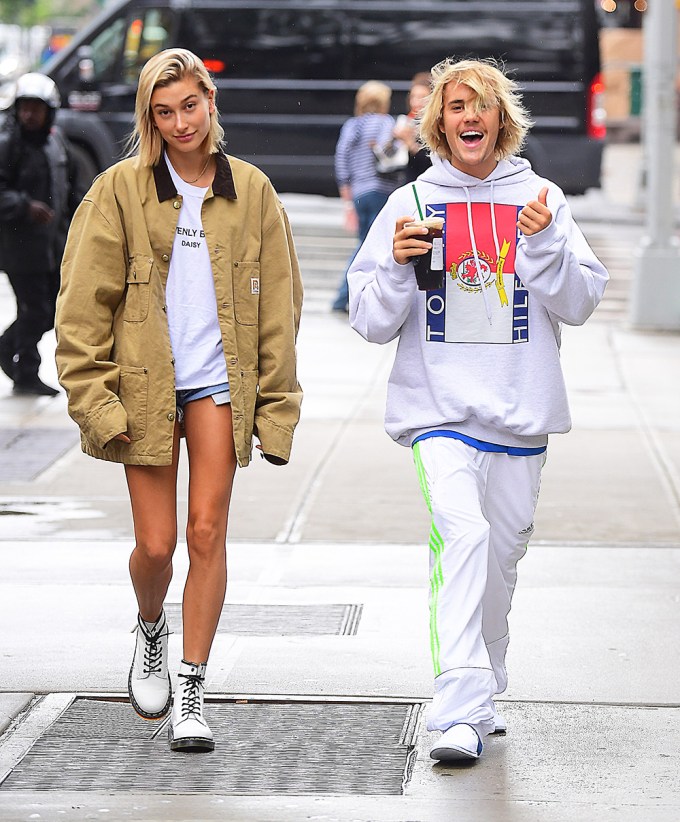 Justin Bieber & Hailey Baldwin after a Starbucks run