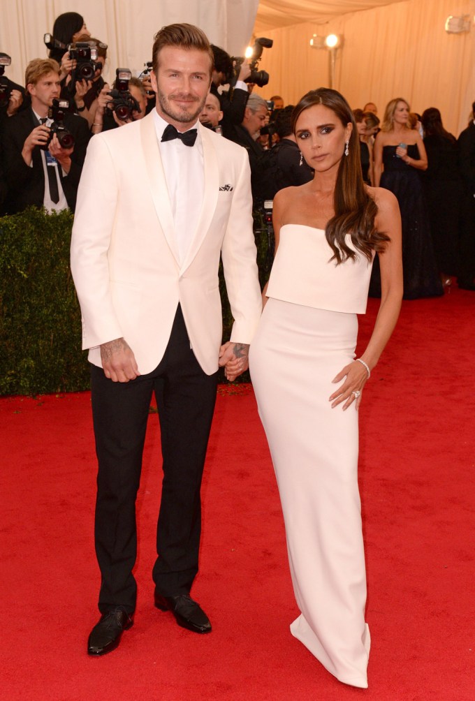 David and Victoria Beckham Attend the 2014 Met Gala