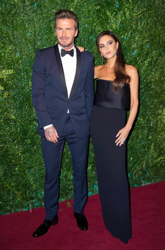 David Beckham and Victoria Beckham at the Evening Standard Theatre Awards